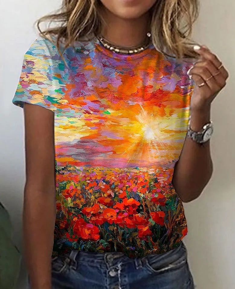 Printed Casual T-shirt For Women